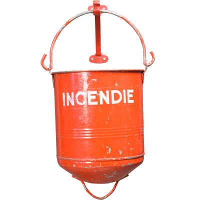 Deco interieur vintage Poubelle Seau incendie 50s