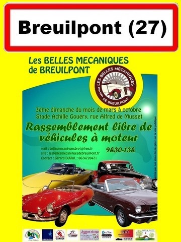 Mensuel autos anciennes BREUILPONT 3e dimanche organisé par Belles mécaniques de Breuilpont Agenda événements auto moto Daniela DAUDE artiste ART automobile