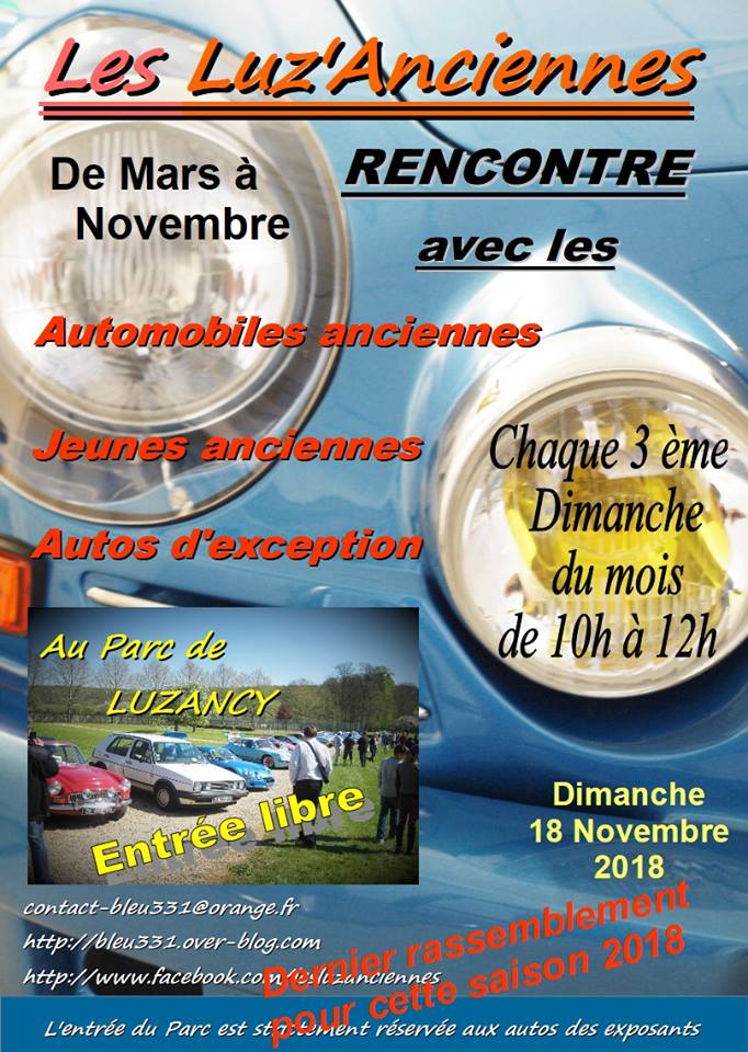 Venez rejoindre notre Mensuel auto Les Luz'Anciennes LUZANCY, ambiance conviviale