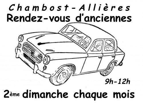 Mensuel autos motos CHAMBOST-ALLIERES 2e dimanche convivial d'échanges entre fans Agenda événements autos motos de Daniela DAUDE artiste Art automobile