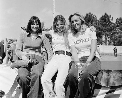 Yvette Fontaine, Christine Beckers and Marie Laurent compete together at the 1974 24 Hours of Le Mans in a Chevron B23