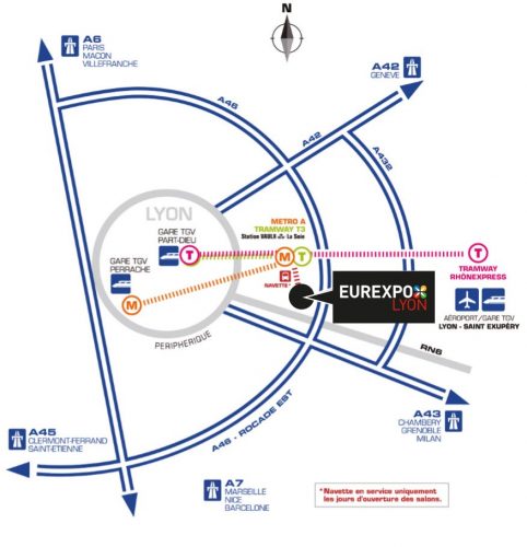 Salon du 2 roues LYON Eurexpo ATELIER DU LOFT Agenda auto moto PLAN pour les accè
