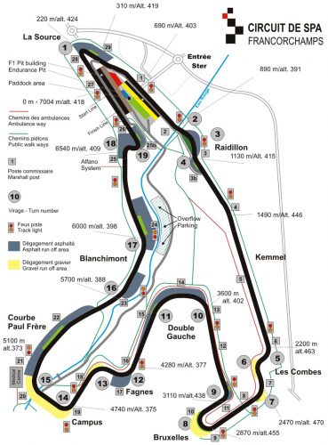 Pour Piloter sa voiture sur Piloter sa voiture sur Circuit Spa-Francorchamps (Belgique) : Voici les infos : Coordonnées du circuit, détail du tracé, vue aérienne, calendrier et inscription des prochaines sorties...