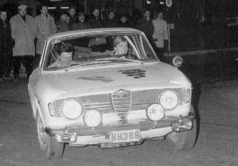 Christine Beckers au départ du rallye Flandres-Hainaut 1968