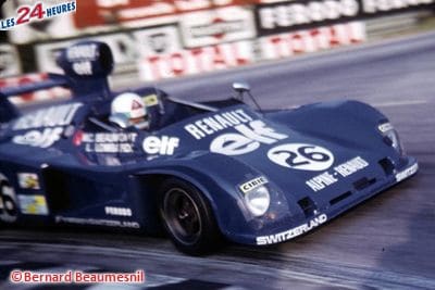 1975 24 H du Mans sur Alpine A441, moteur Renault V6 1997cc, n°26 pilotes Beaumont - Lella Lombardi