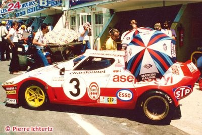 13.06.1976 les 24 H du Mans sur Lancia Stratos n°3, Lombardi / Christine Dacremont